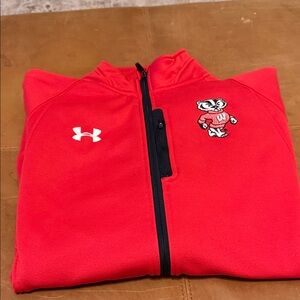 Under Armour Bright Red Full-Zip Jacket Wisconsin badgers
